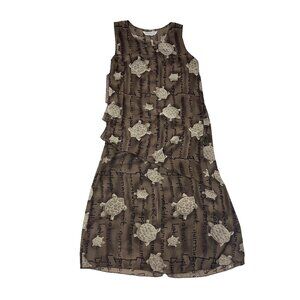 Globetrotter Turtle Rayon Sleeveless Dress Womens S